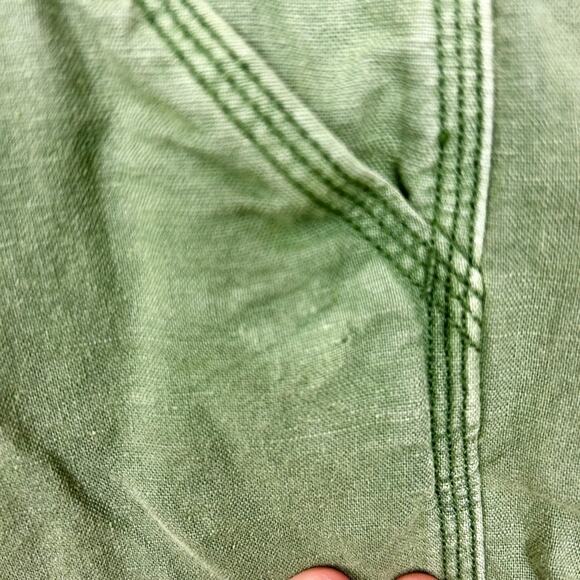 J.Crew Women’s 6 Army Green Linen Cotton Blend Flat Front Chino Shorts 3” Inseam - Picture 3 of 5